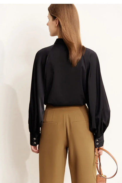 Minimalism Shirt Women 2025 French Puff Sleeve Business Shirts Female Blouse Urban Style Elegant Fashion Top 12241003