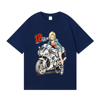 Dragon Ball Android 18 Japanese Style Classic Tee High-quality Streetwear Men's Clothing Women Clothing 2026 Summer New T Shirt