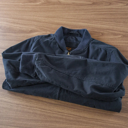 2025 Spring And Autumn New American Retro Men's Solid Color Twill Baseball Clothes 100% Cotton Fashion Wash Leisure Jacket Coat