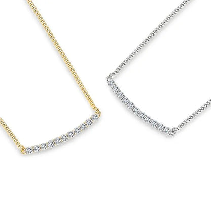 GRA Certified Full Moissanite Smile Pendant Necklace for Women 925 Sterling Silver Clavicle Chain Jewelry Gift Collares