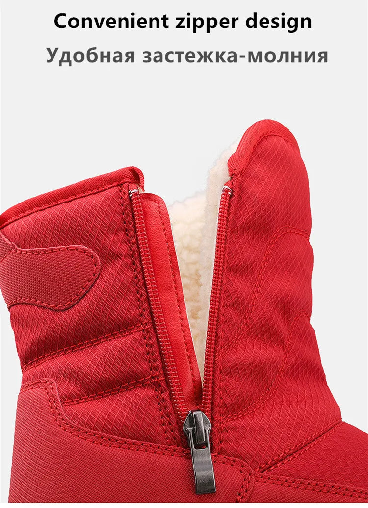 Brand Men Boots Winter Waterproof Snow Boots Unisex High Top Keep Warm Plus Outdoor Ankle Boots Male Cotton Casual Sneakers
