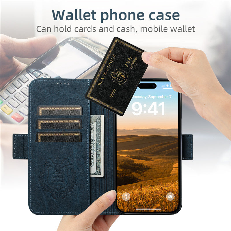 Magsafe Business Leather Wallet Phone Case For iPhone 12 13 14 15 Pro Max Plus 16 17 Pro Max With Flip Card Holder Cover