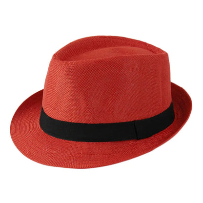 Summer Fedoras for Men Middle old aged Cap Linen Panama Solid  Jazz Hat Cowboy  Men's Women's  British Party Sun Hat