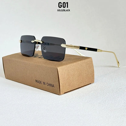 Rimless Sunglasses Women Trendy 2026 Metal Square Sunglass Men Luxury Fashion Glasses Vintage Dropshipping Lunette Soleil Femme