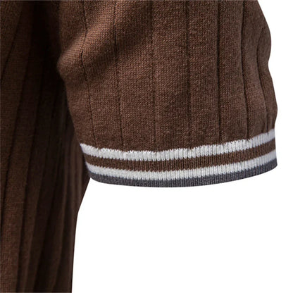 Men's Polo Shirt 100% Cotton Soft Skin Friendly Solid Color Collar Elegant Casual Old Money Style Men Clothing