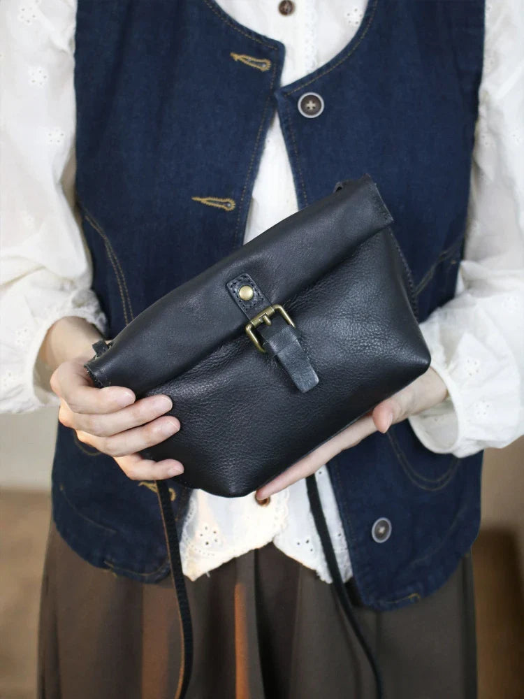 Soft Genuine Leather Women Messenger Bag Female Real Leather Crossbody Shoulder Bags Small Handbag Retro Phone Bag for Girls