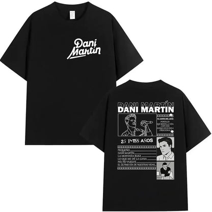 Rapper Dani Martin Tour 2025-2026 Merch T Shirts Men's Pop Music Clothing Short Sleeve T-shirt Man Hip Hop Gothic Vintage Tshirt