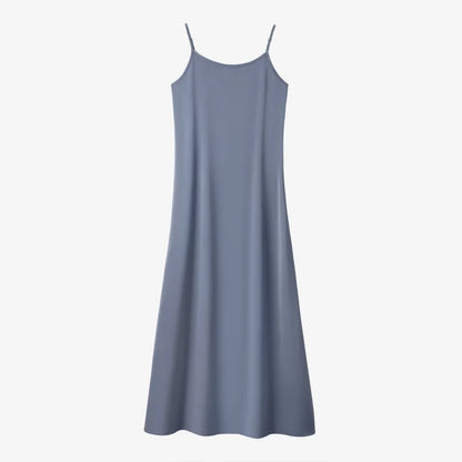 AS SS26 Luxe elegance slip satin dress + knitted top woman clothing set adjustable maxi floor length
