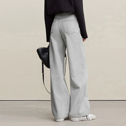 Women's Jeans 2026 Spring New Casual Solid Color Cotton Straight Women's Pants Versatile Long Denim Trousers 12621038
