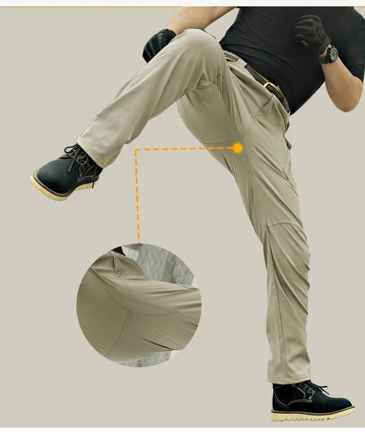 Men's Tactical Cargo Pants Military Style Joggers with Multiple Pockets Outdoor Elastic Waist for Spring Autumn Hiking Camping