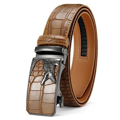 Men's PU Leather Belt Fashion Automatic Buckle Belt for Popular Business High Quality Male Belt Multi Color