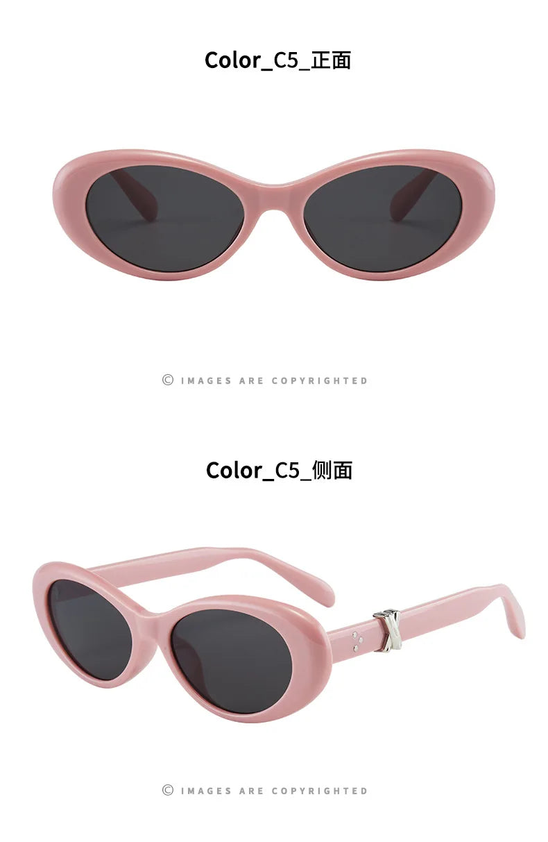 Vintage Oval Sunglasses NEW Women Luxury Brand Designer Small Oval Sun Glasses Retro Fashion Shades Men Eyegalsses Gafas De Sol