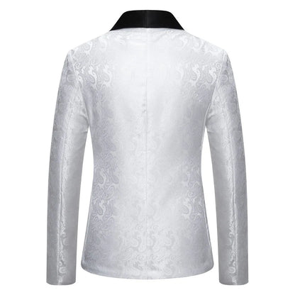 2026 New Men's Red Cashew Flower Blazer, Wedding Party Dress Jacket, White Blue Black Brands Blazers Coat, S M L XL XXL