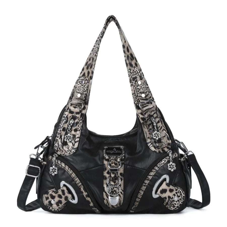 Women Handbags Large Women's Shoulder Bag Leopard Print Top-Handle Fashion Satchel Dumpling Shoulder Tote Hobos Bag