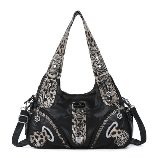 Women Handbags Large Women's Shoulder Bag Leopard Print Top-Handle Fashion Satchel Dumpling Shoulder Tote Hobos Bag
