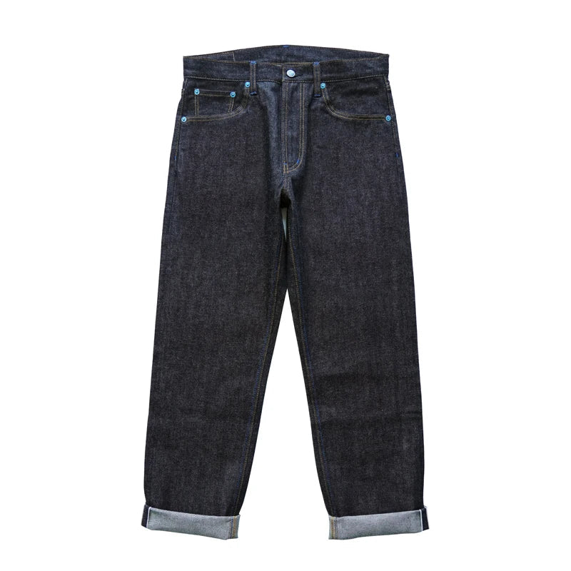 SZ6601-10OZ Men Jeans Selvedge Sanforized Denim Jeans Summer Indigo Jeans for Man Regular Fit Straight Leg 10 Oz