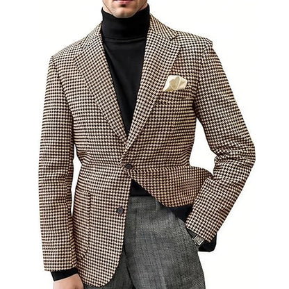 Men's Camel Velvet Blazer with Leather Patchwork Slim Fit Formal Casual Tuxedo Jacket Two-Tone Business Suit Coat