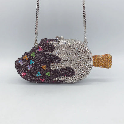 Daiwei Factory Wholesale Food Styling Metal Diamond Purse Luxury Crystal Bags Women's Rhinestone Evening Bags Handbag in Stock