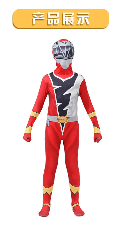 Anime Fancy Adult Kids Ranger Kishiryu Sentai Ryusoulger Cosplay Costume Jumpsuit Halloween Party Role Play Child Men Clothes