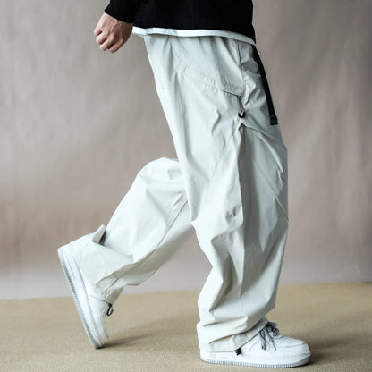 Mens Outdoor Water Resistant Quick Dry Cargo Jogger Pants Loose Fit Lightweight Breathable Streetwear Trendy Summer Casual Baggy