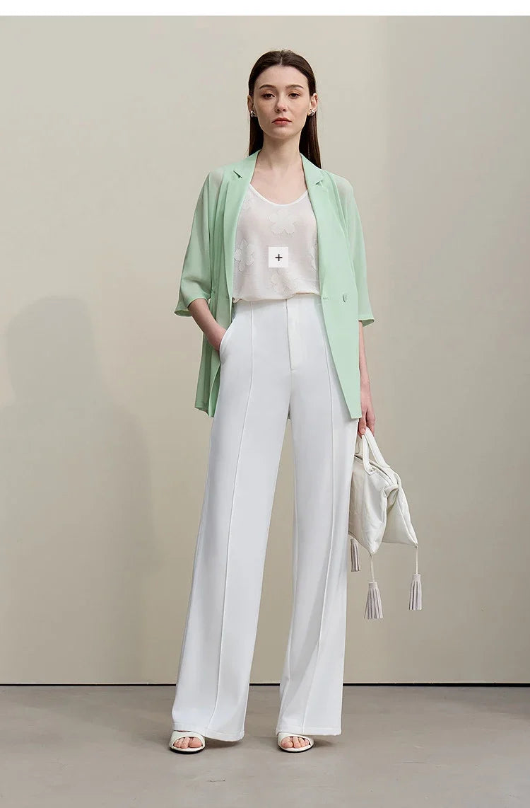Women's Blazer 2026 Summer New Notch Lapel Dolman Sleeve Jacket Loose Lightweight Office Chiffon Coat For Women 12642007
