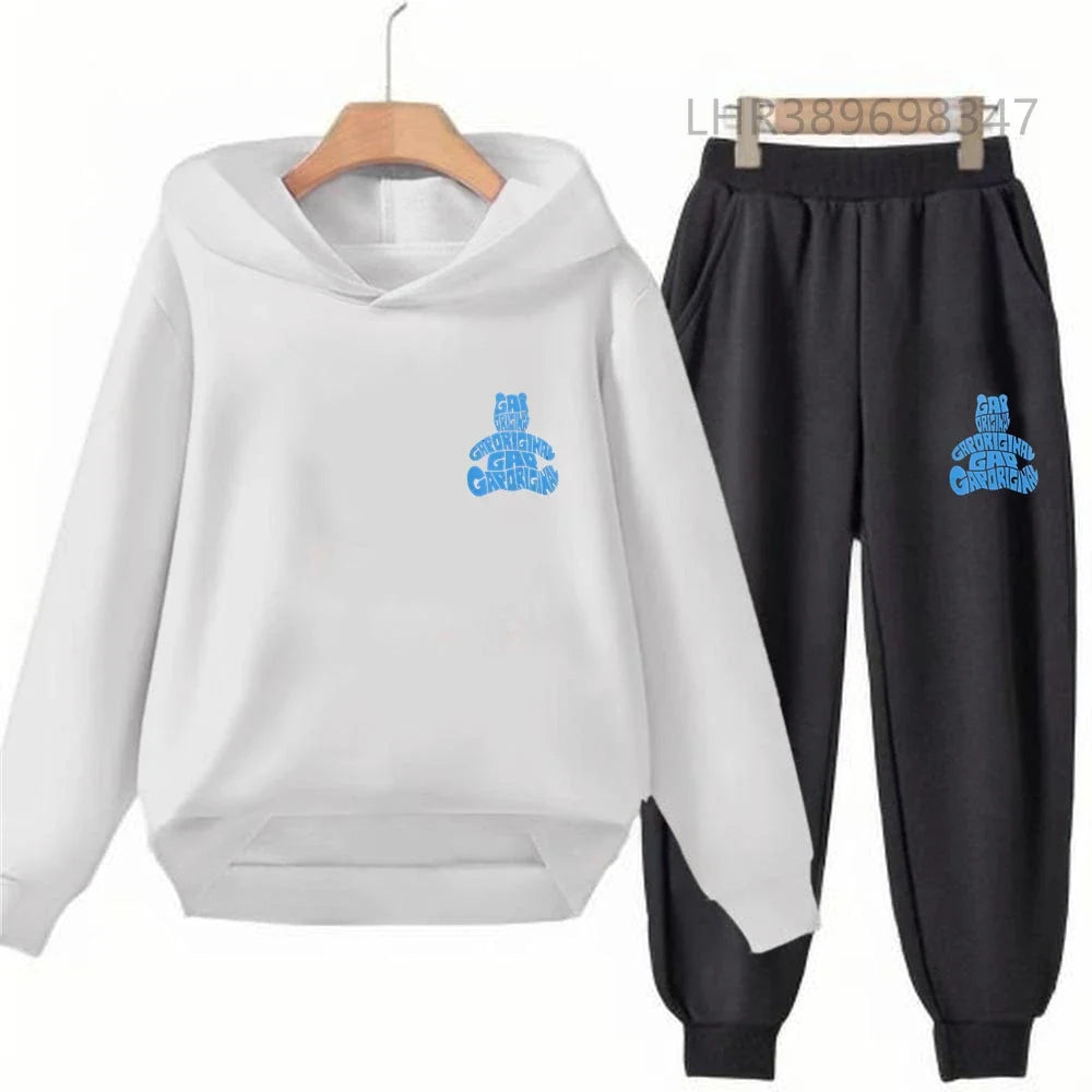 Children's Hoodies Suit Suitable Girls Boy Black Small Bear Brand Print Age 3-12 Coat Toddler Long Sleeves Leisure Clothing