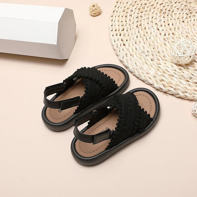 Girl Summer Sandals Classic Fashion Ethnic Style Kids Beach Sandals Fashion Open-toe Versatile Children Non-slip Causal Shoes