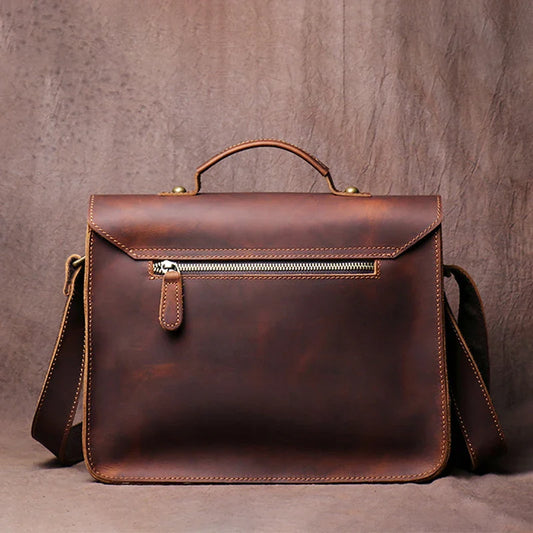 Retro Real Leather Messenger Bags Men and Women Shoulder Bag Natural Cowhide Crossbody Casual Handbag Luxury Cambridge Bags