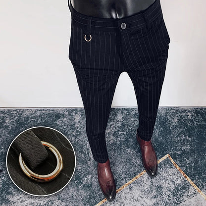 2025 Spring and Summer New Men's Casual Business Dress Pants Fashion Social Solid Wedding Party Suit Pants Slim Fit Suit Pants