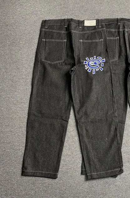 New Always Jeans High quality Printed Embroidery Straight Jeans Black Pants Men Jeans Printing Trend Street Wear AlwaysJeans Men
