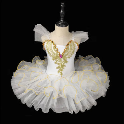 Summer Stage Ballet Dance Dress Girls Performance Tutu Kids Clothes Vestido Girl Mesh Princess Dress for Children's Day