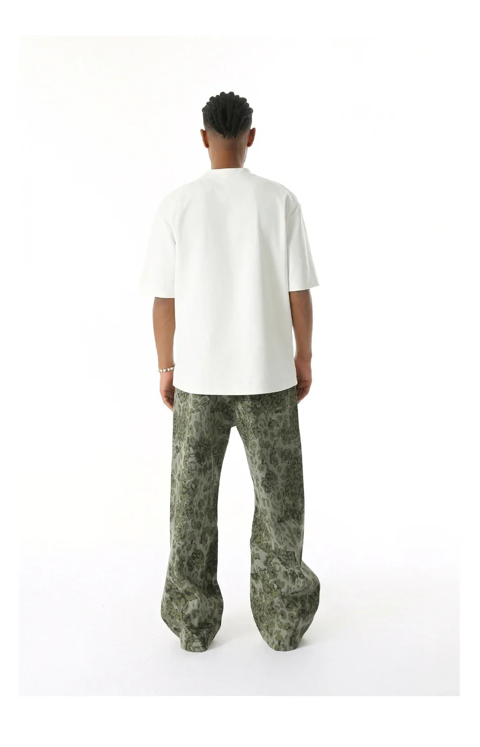 2025 Four Seasons Men's Youth Popular Multi color Pattern Camouflage Pants Basic Versatile Straight Wash Casual Cowboy Pants