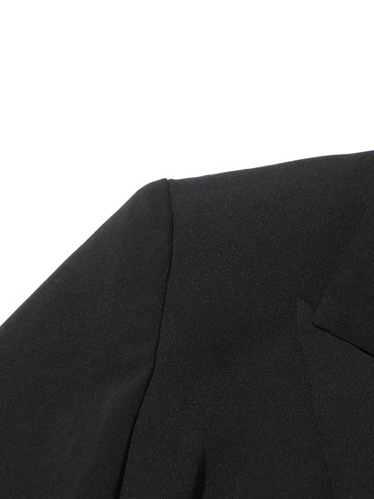 Patchwork Diamonds Backless Blazer For Women Notched Collar Long Sleeve Spliced Button Chic Blazers Female Style