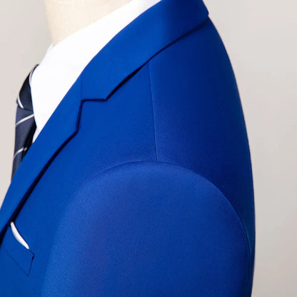 2026 New Men's Suit 3-Piece, Wedding Party Dress Jacket Vest Trousers, Fashion Slim Fit Blazer Waistcoat Pants Red Blue Green