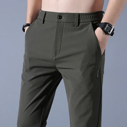 2026 Spring Summer Men's Ice Silk Golf Casual Slim Straight Thin Trousers Male Fashion Stretch Breathable Jogging 28-38