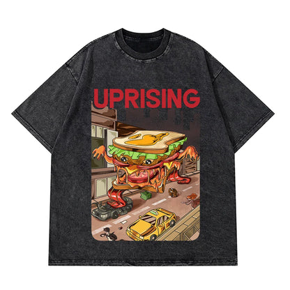Anime Pain Printed T Shirt Men Retro Washed 100% Cotton Tops Tees Harajuku Tshirt 2023 Streetwear Hip Hop Male T-shirts