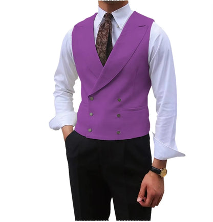 Fashion Solid Vests for Men Casual Style Sleeveless Male Fashion Waistcoat 1 Piece Slim Fit Beach Prom Party Suits Vest