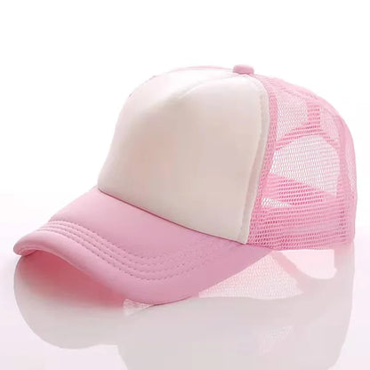 Unisex Cheaper 5 Panel Trucker Hat For Adult Summer Net Baseball Cap Men Women Sponge Mesh Adjustable Sun Hat Visor