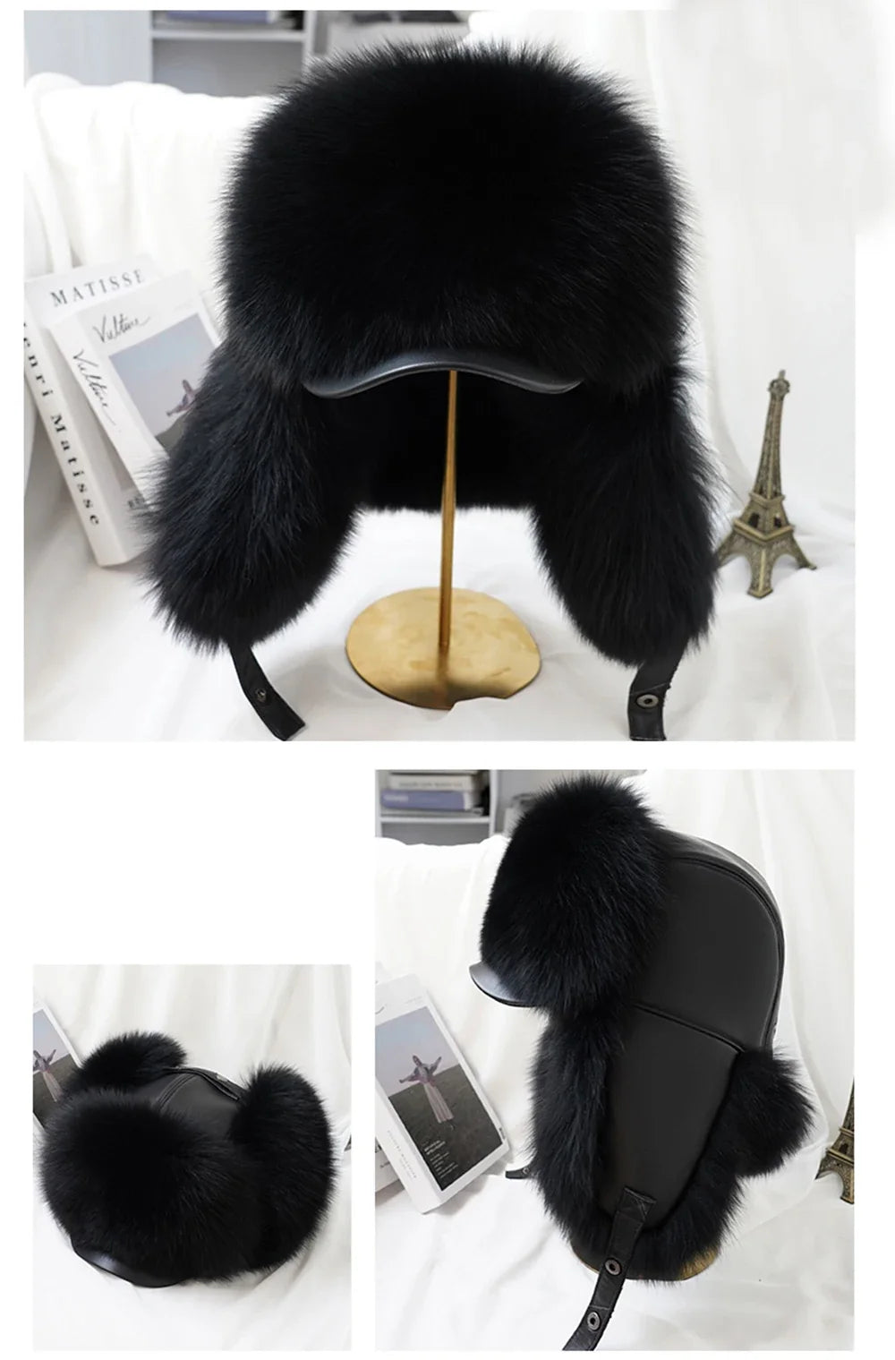 Winter Cap Man 100% Real Sliver Fox Fur Bomber Hat Men's Raccoon Fur Hat Ushanka Cap Trapper Russian Ski Caps Hats Real Fur Hat