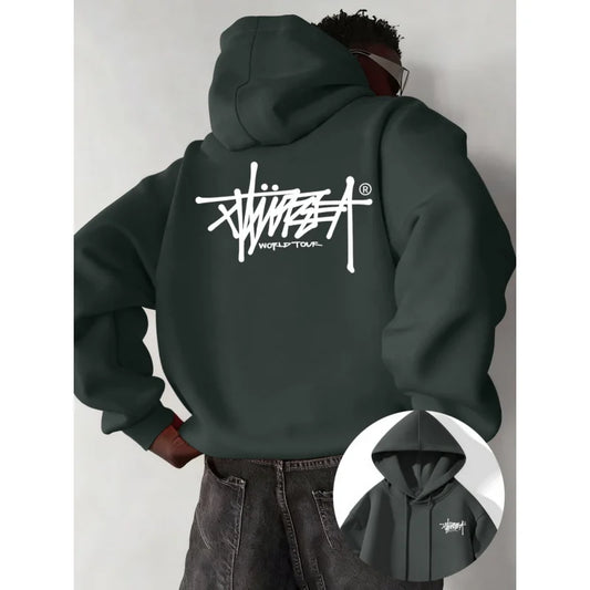 Street Urban Style Pullover Hoodie | Printed Design | Durable Fabric | Casual Top | S-3XL