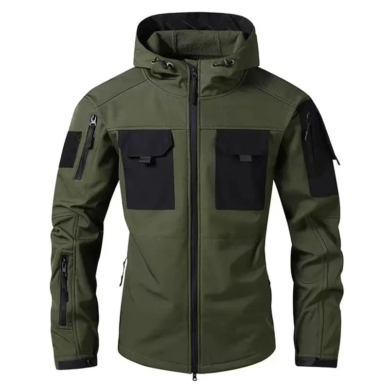 Men's Winter Tactical Military Jackets Hood Waterproof Hiking Camping Sport Fleece Coat Climbing Softshell Trekking Outdoor Wear