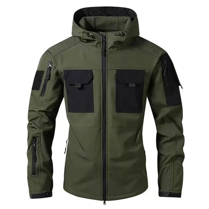 Men's Winter Tactical Military Jackets Hood Waterproof Hiking Camping Sport Fleece Coat Climbing Softshell Trekking Outdoor Wear