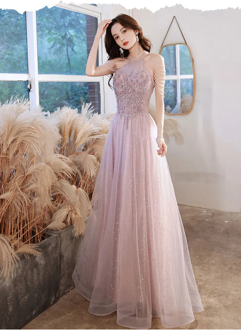 Luxury High Quality Pink Evening Dress 2026 For Prom Birthday Socialite Senior Specical Vestidos Party Dress For Women