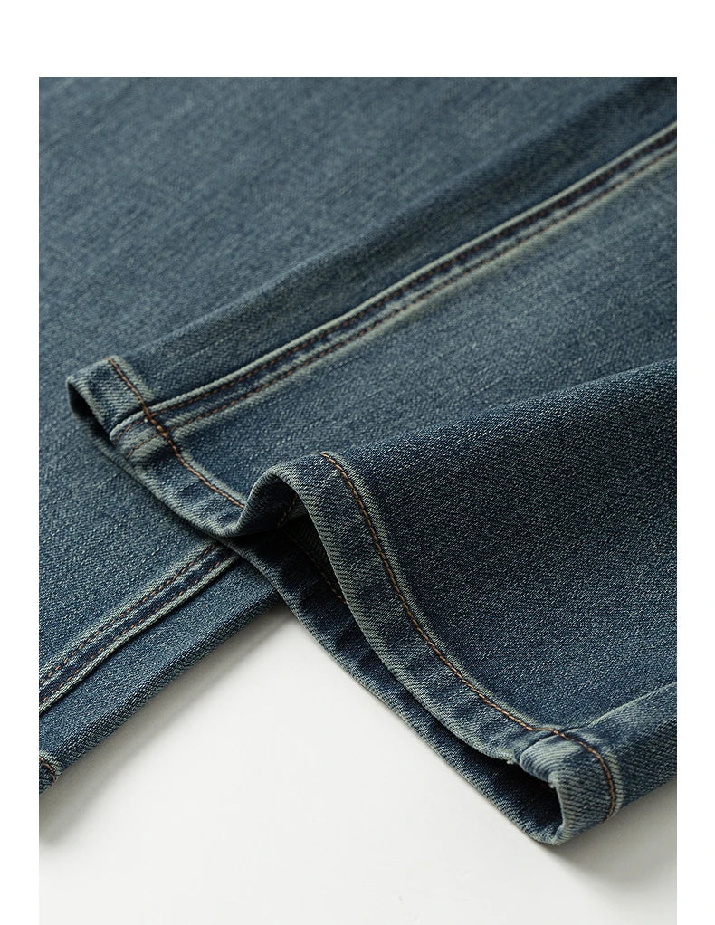Women Denim Jeans 2025 Autumn New Lycra Stretch Straight Wide Leg Long pants