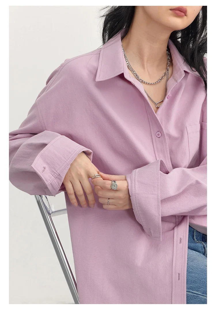 Korean Women's Long-sleeved Shirt Loose Woman Tops Fashion Woman Blouse Office Lady Coat 2025 Spring Autumn Clothing