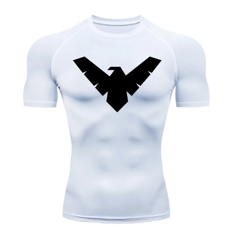Summer Short Sleeve Compression Shirt Men Sports Top Running T Shirt Quick Dry Gym Workout Clothing Sun Protection Long Sleeve