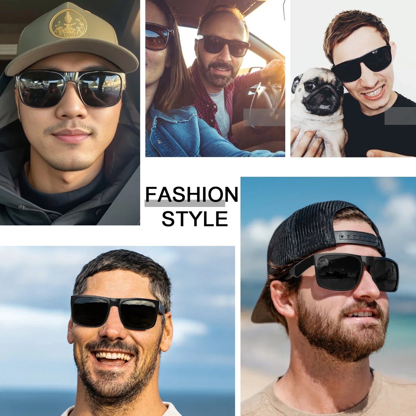 XL Extra Large Glasses Super Dark Black Sunglasses for Big Wide Head Men Square Sun Glasses 149mm W8004