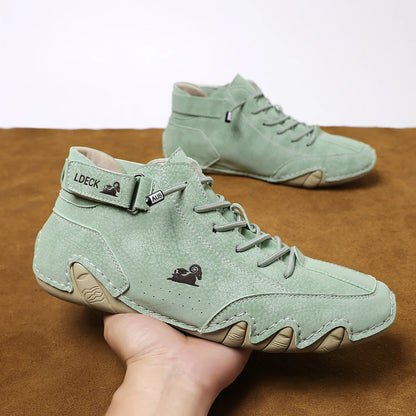 Stylish High-top Octopus Boots Men's Casual Booties Designer Soft Flats Breathable Moccasins Flats Drive Shoes Leather Sneakers