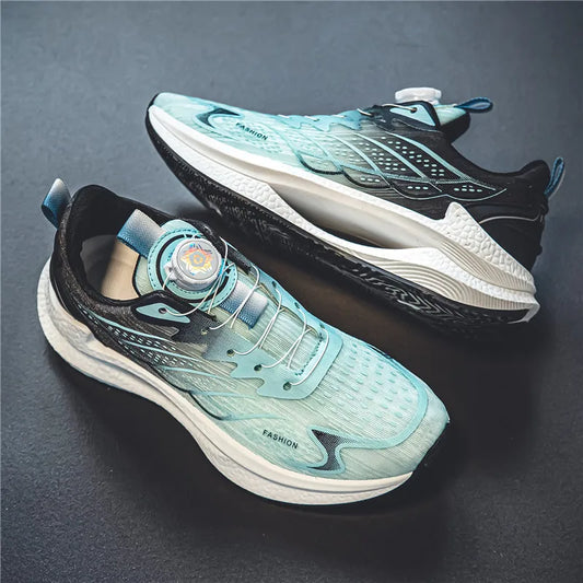 Summer Breathable Casual Sports Shoes for Men, New Fashionable and Versatile Breathable Mesh Rotating Buckle Running Shoes Suitable for Outdoor Sports and Daily Wear