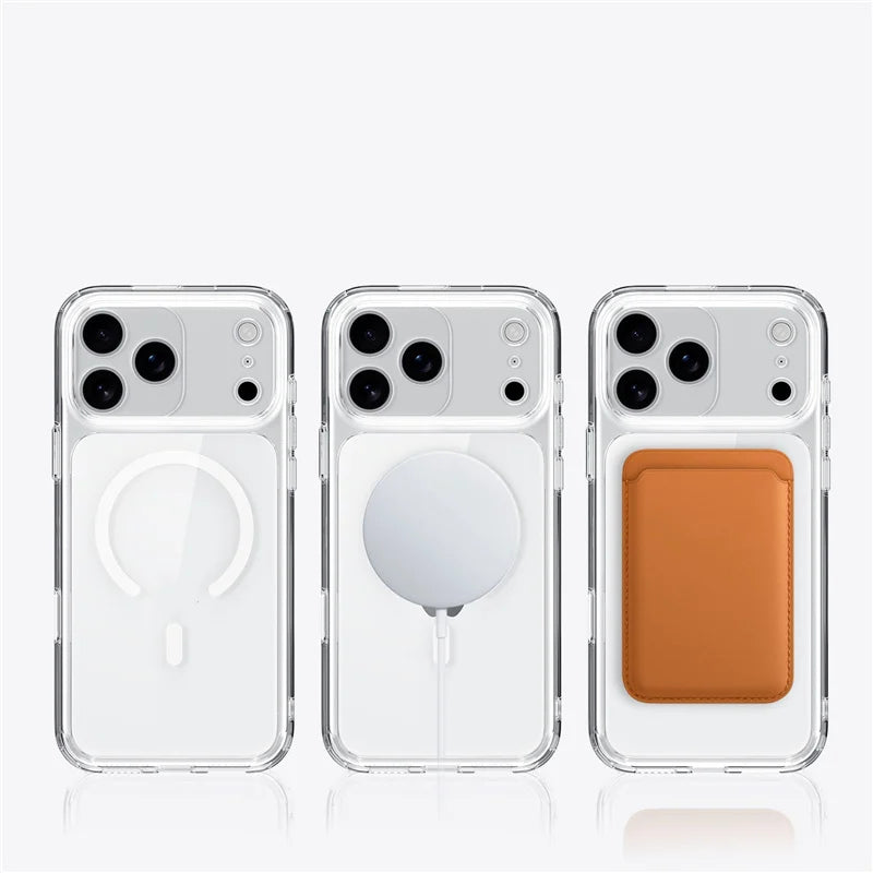 Touch Camera Button Original Clear for Magsafe Case For iPhone 17 Air 17Pro 17Pro Max Wireless Charge Shockproof Hard Cover